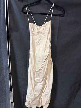 Zara cream linen dress